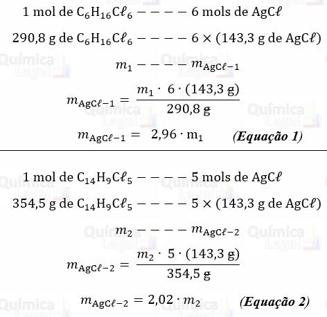 0,2795 g de amostra de uma mistura orgânica contendo C6H6Cℓ6