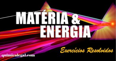 Exercícios resolvidos sobre matéria e energia