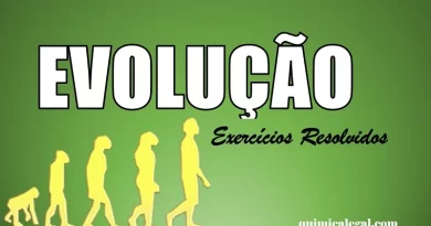 Exercícios resolvidos sobre Evolução