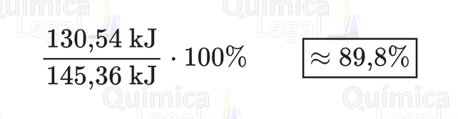130,54 kJ / 145,36 kJ × 100% ≈ 89,8%.